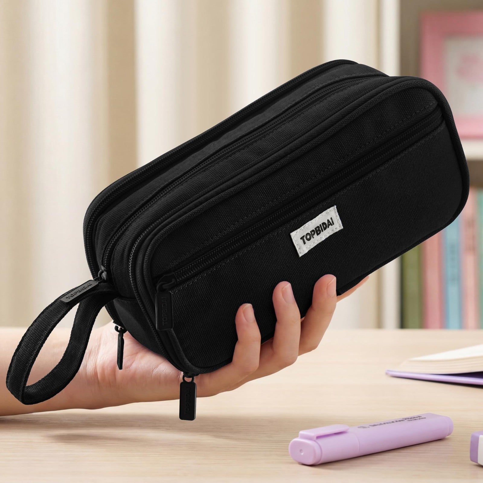 Large Pencil Case Pouch for Kids & Adults   Stylish Storage for School & Office2