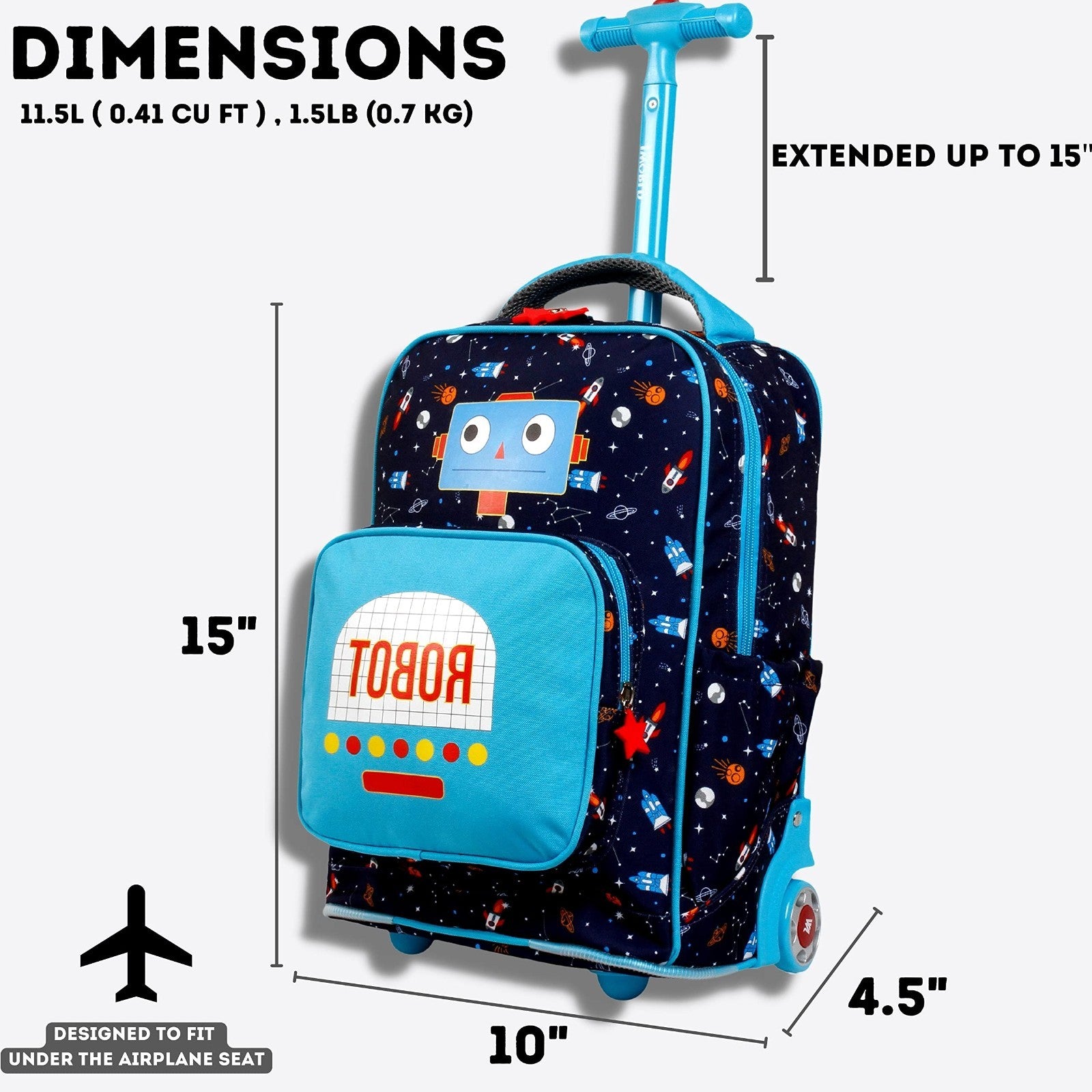 Sparkle Rolling Backpack for Kids   Lightweight, Durable, School Travel Bag6