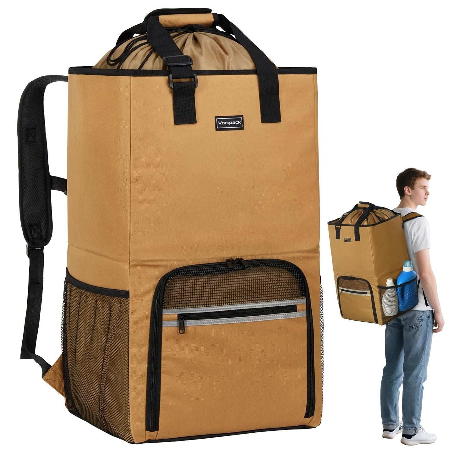 Extra Large Laundry Backpack with Shoulder Straps - Heavy-Duty 2-in-1 Hamper for1