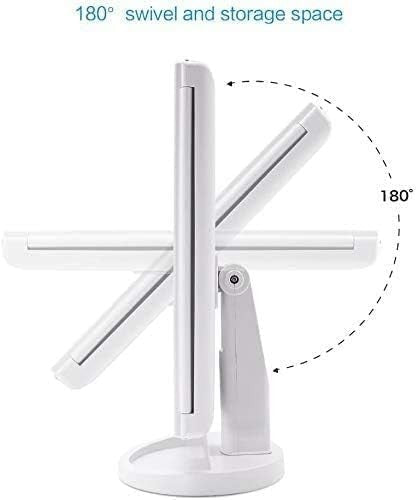 Tri Fold Lighted Vanity Mirror with 3X/2X Magnification & Touch Screen White8