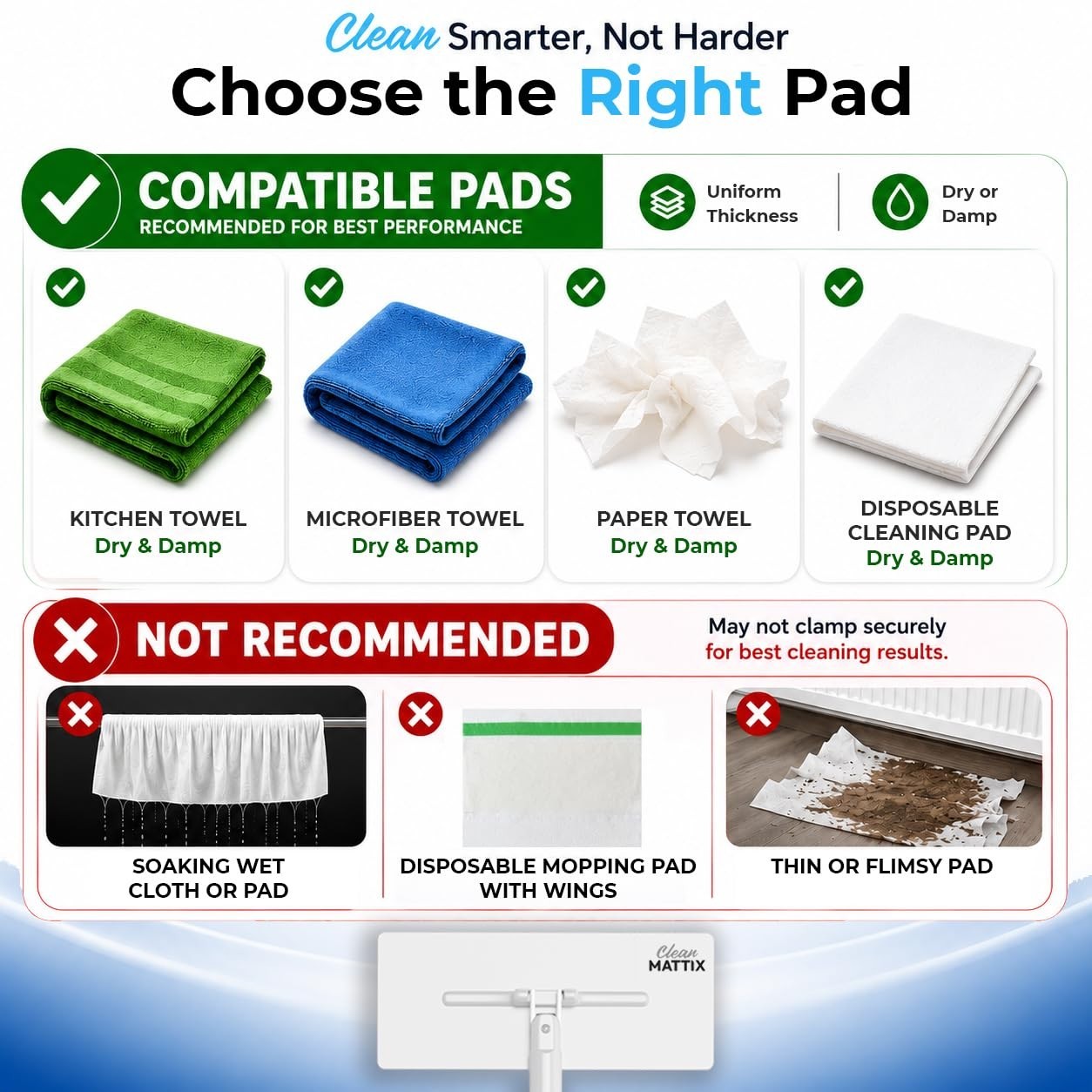 Durable Sweep & Mop Kit for Hardwood, Tile, Marble & Laminate Floors - 10 Dry Cl4