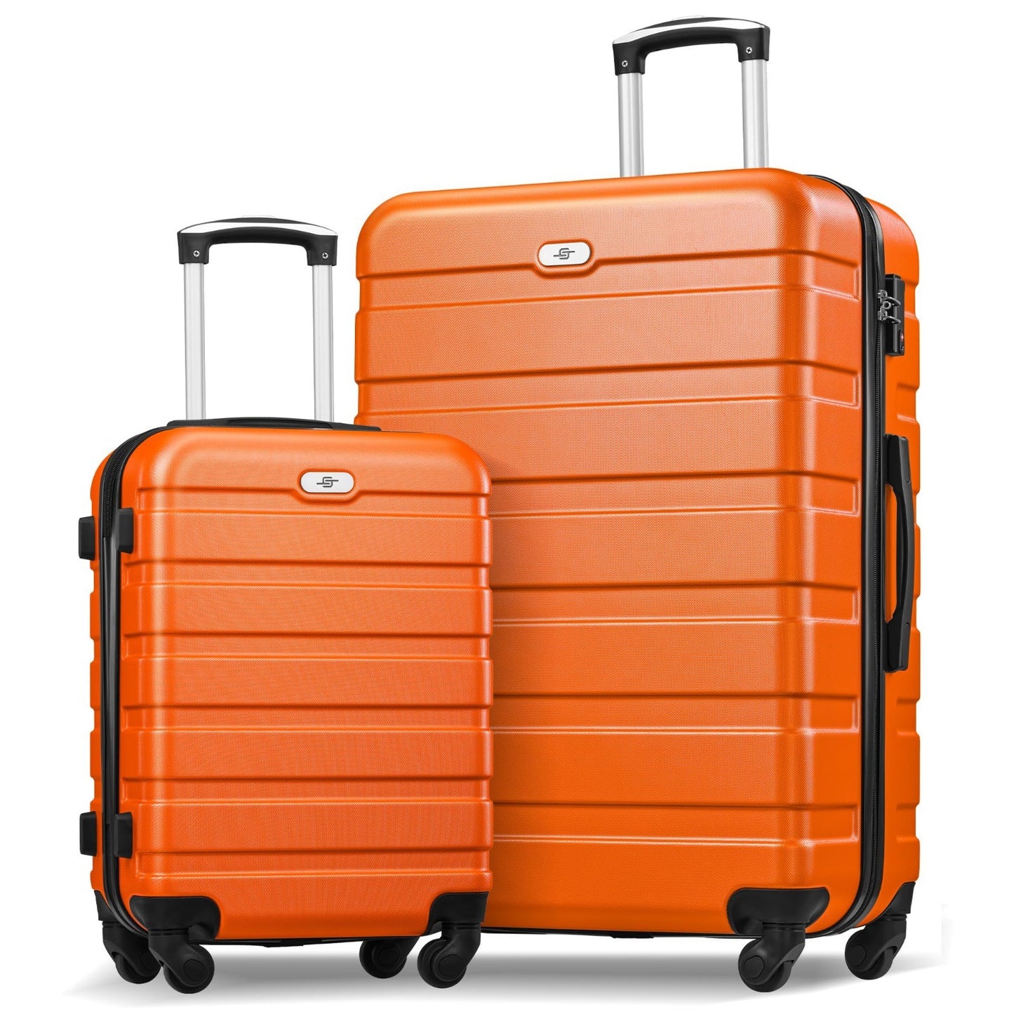 2-Piece Hard Shell Luggage Set with Spinner Wheels, 20" Carry-On & 28" Suitcase,1