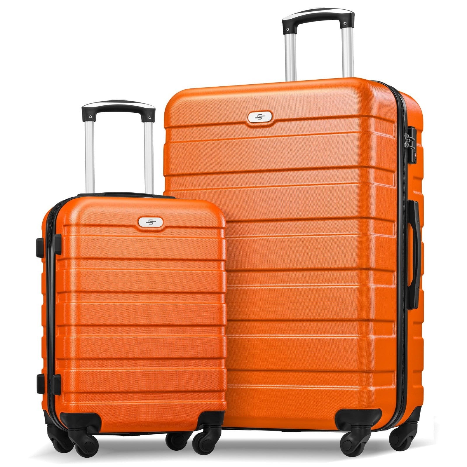 2-Piece Hard Shell Luggage Set with Spinner Wheels, 20" Carry-On & 28" Suitcase,1