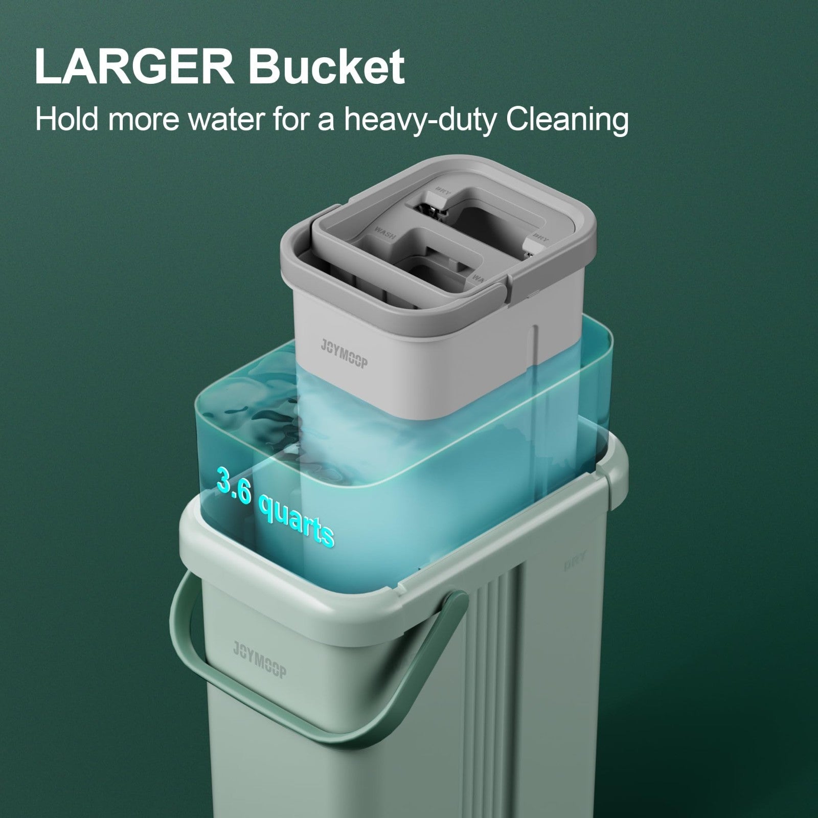 Flat Mop System with Bucket Set, Microfiber Mop for Home & Commercial Use, 3 Pad5