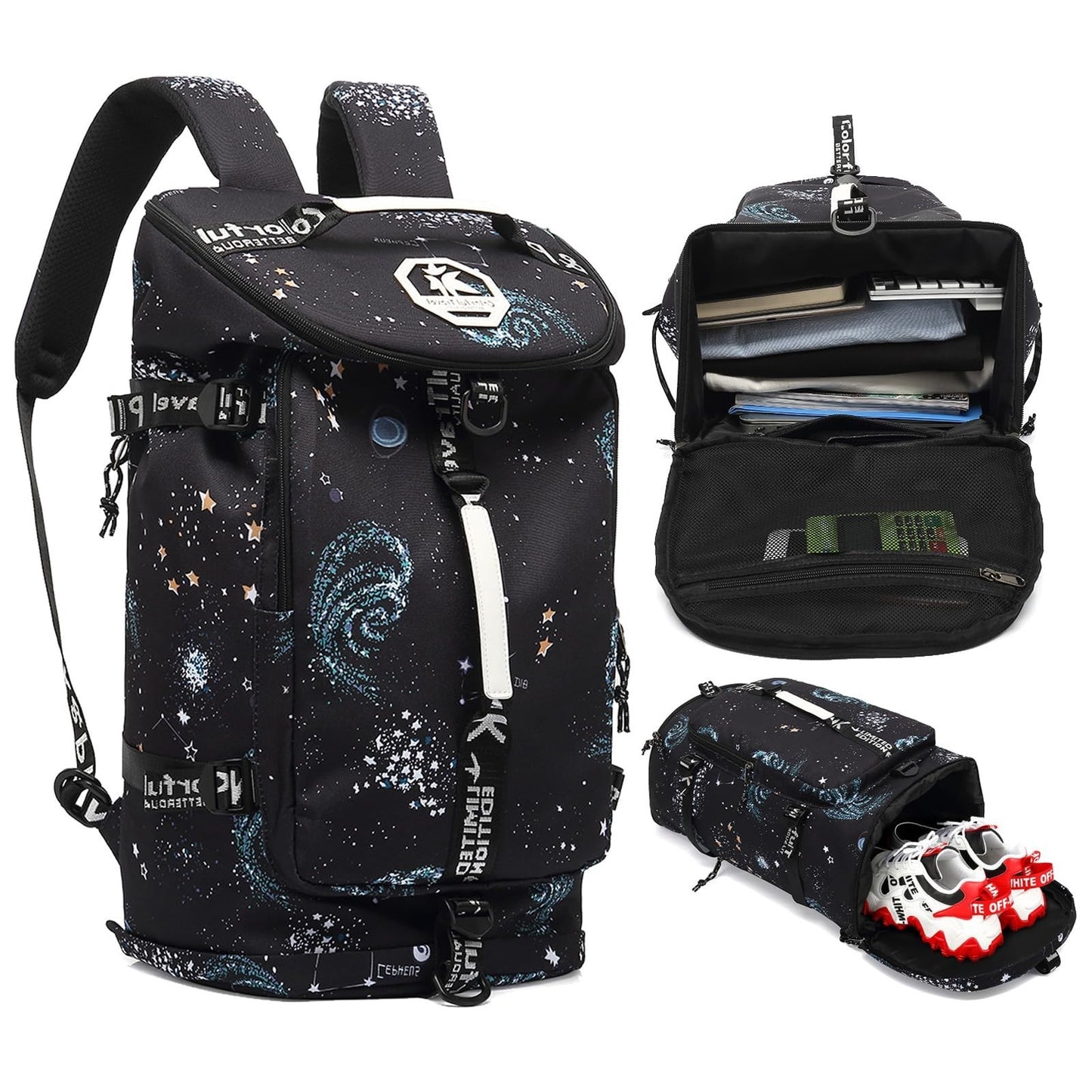 Waterproof Gym Duffel Backpack with Shoe Compartment   Sports, Walking, Laptop C2