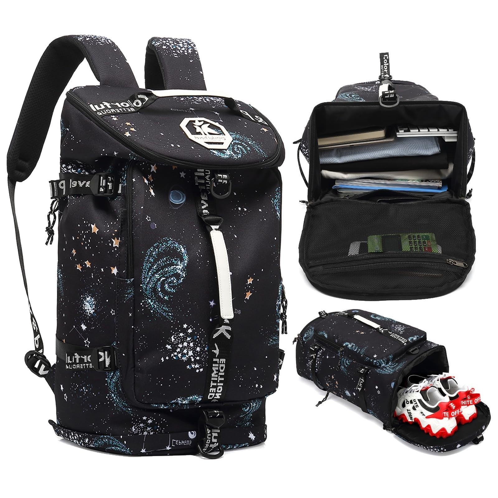 Waterproof Gym Duffel Backpack with Shoe Compartment   Sports, Walking, Laptop C2