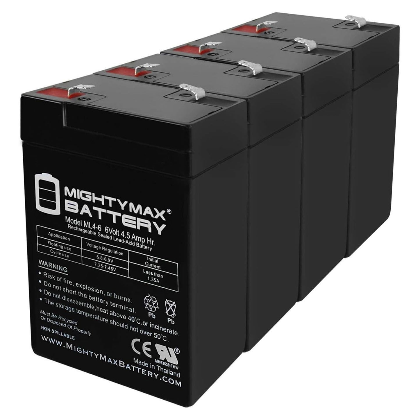 6V 4.5AH Rechargeable Battery for GS PORTALC PE6V4 PE6V4.5F1 - 4 Pack, Long Last1