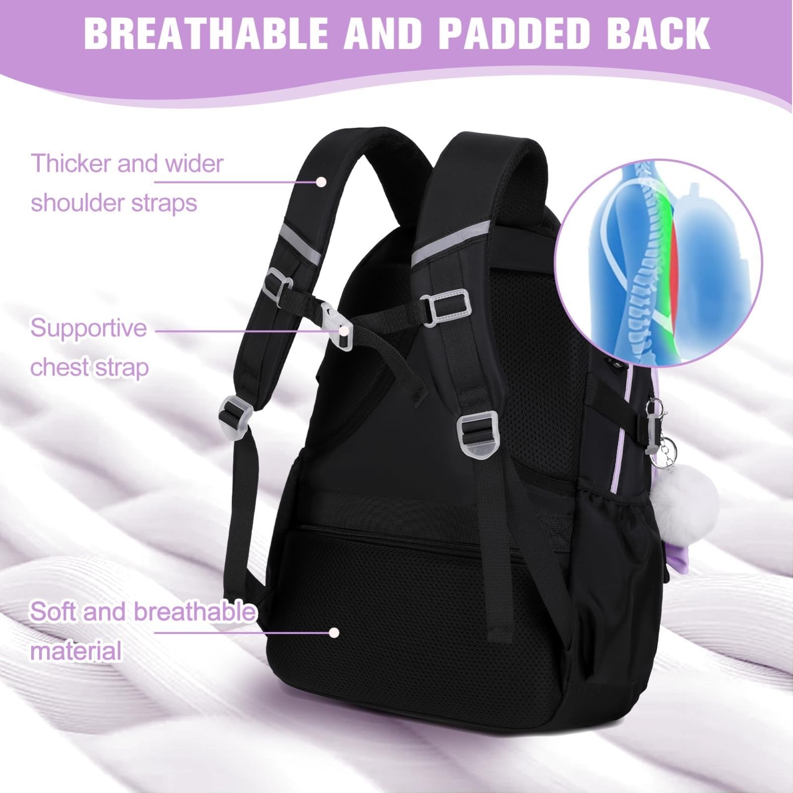 Cute Bow Backpack for Girls   School Bag Set with Lunch Bag & Pen Case4