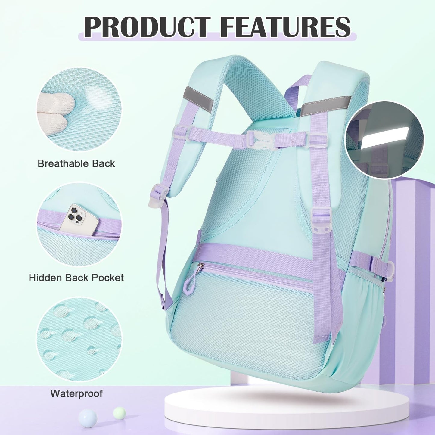 3PCS Girls School Backpack Set with Lunch Box & Pencil Pouch   Stylish & Durable3