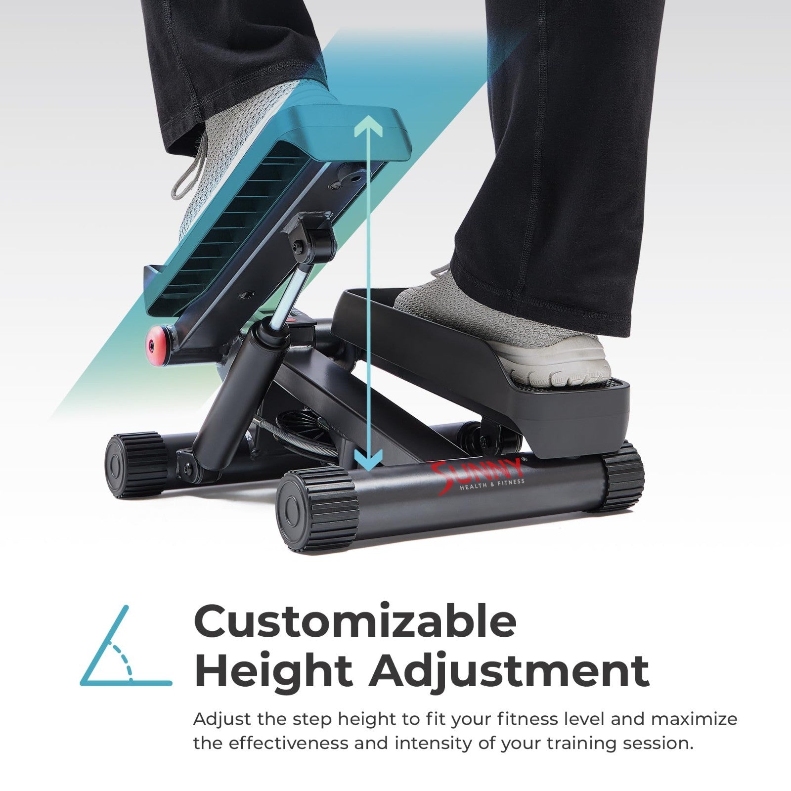 Mini Stair Stepper with Resistance Bands for Home Gym | Full Body Cardio, Adjust4