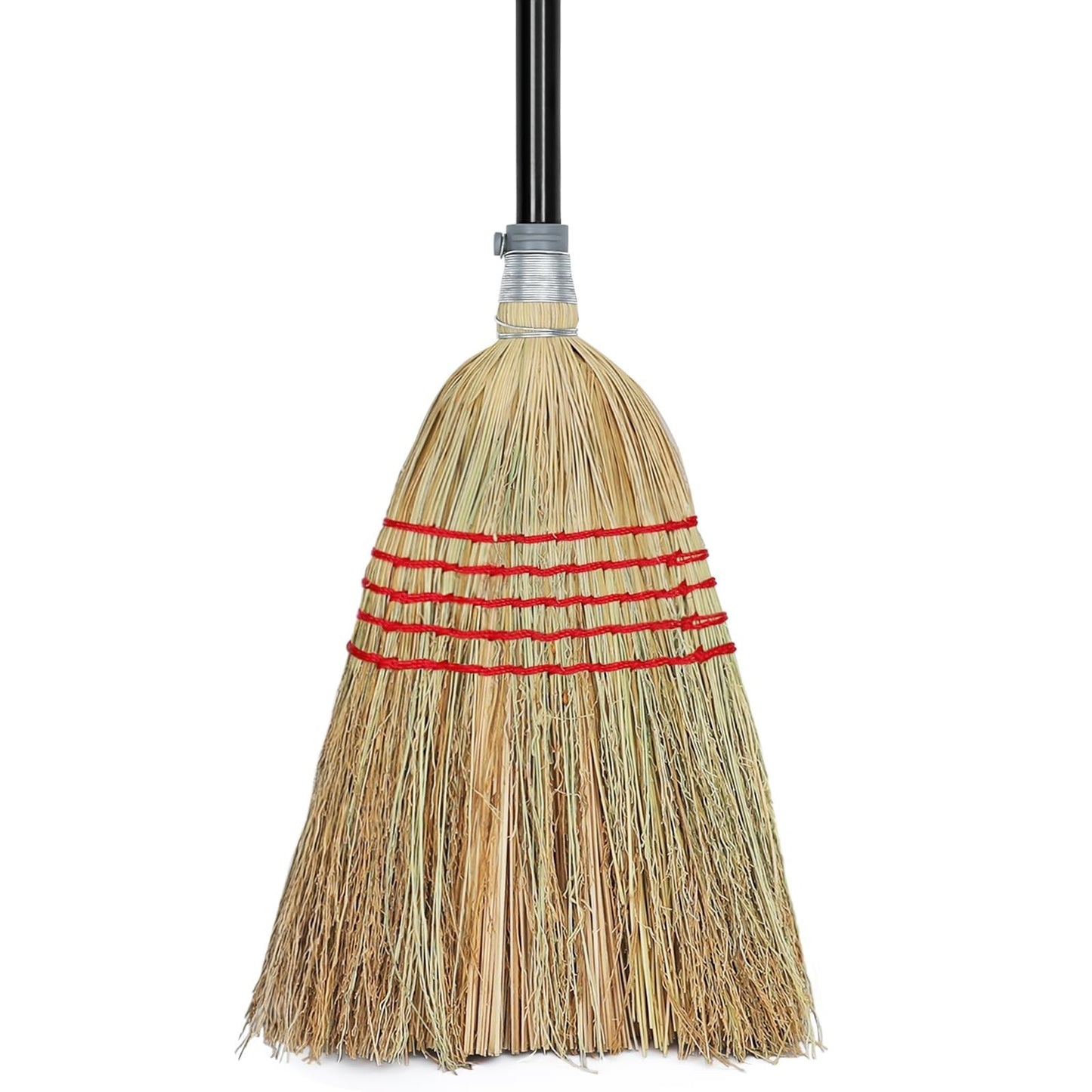 Heavy-Duty Corn Broom for Indoor/Outdoor Use - Ideal for Gravel, Leaves, Sand, a1