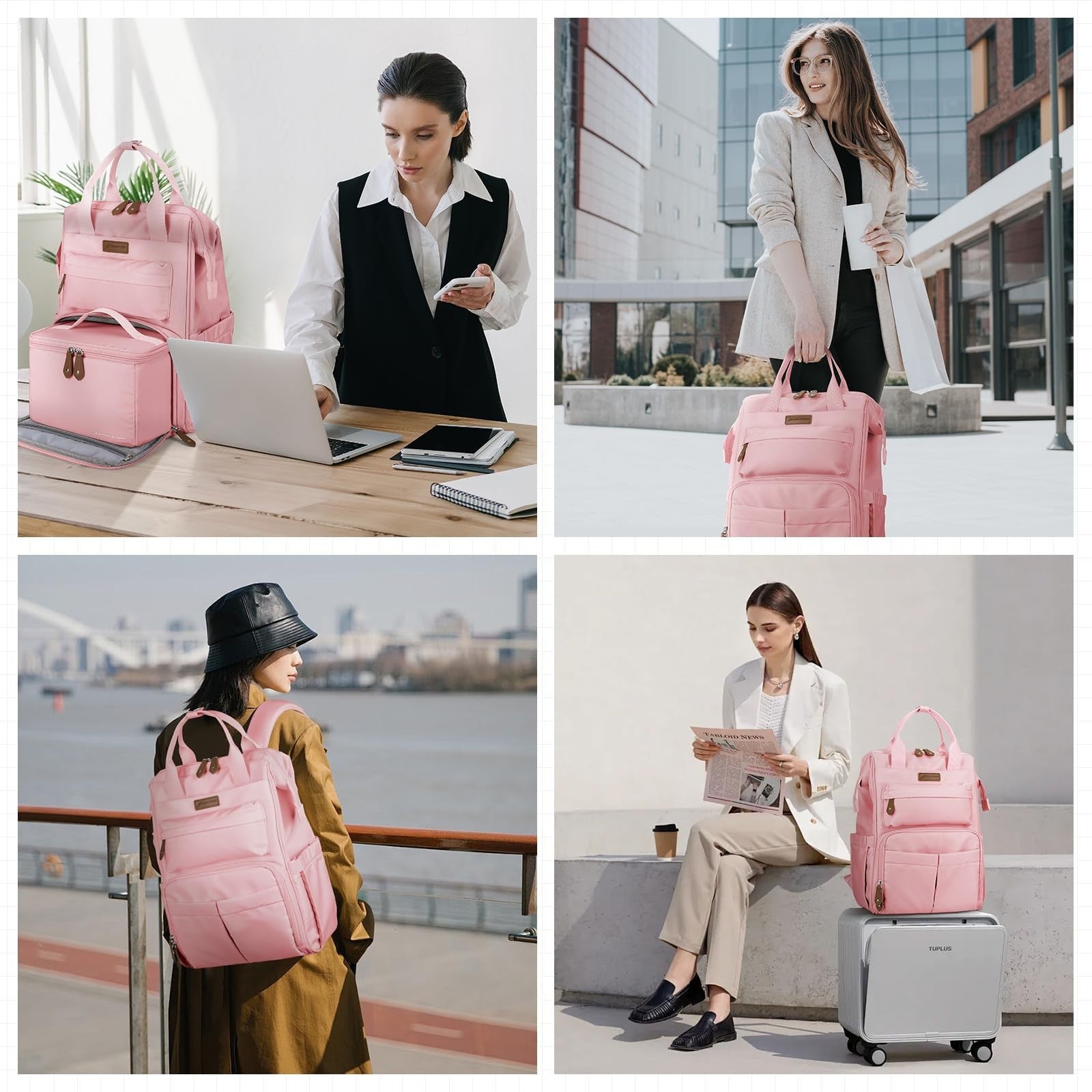 Travel Backpack for 15.6-17.3" Laptop, Insulated Lunch Bag, Unisex Work Bag - Pi8