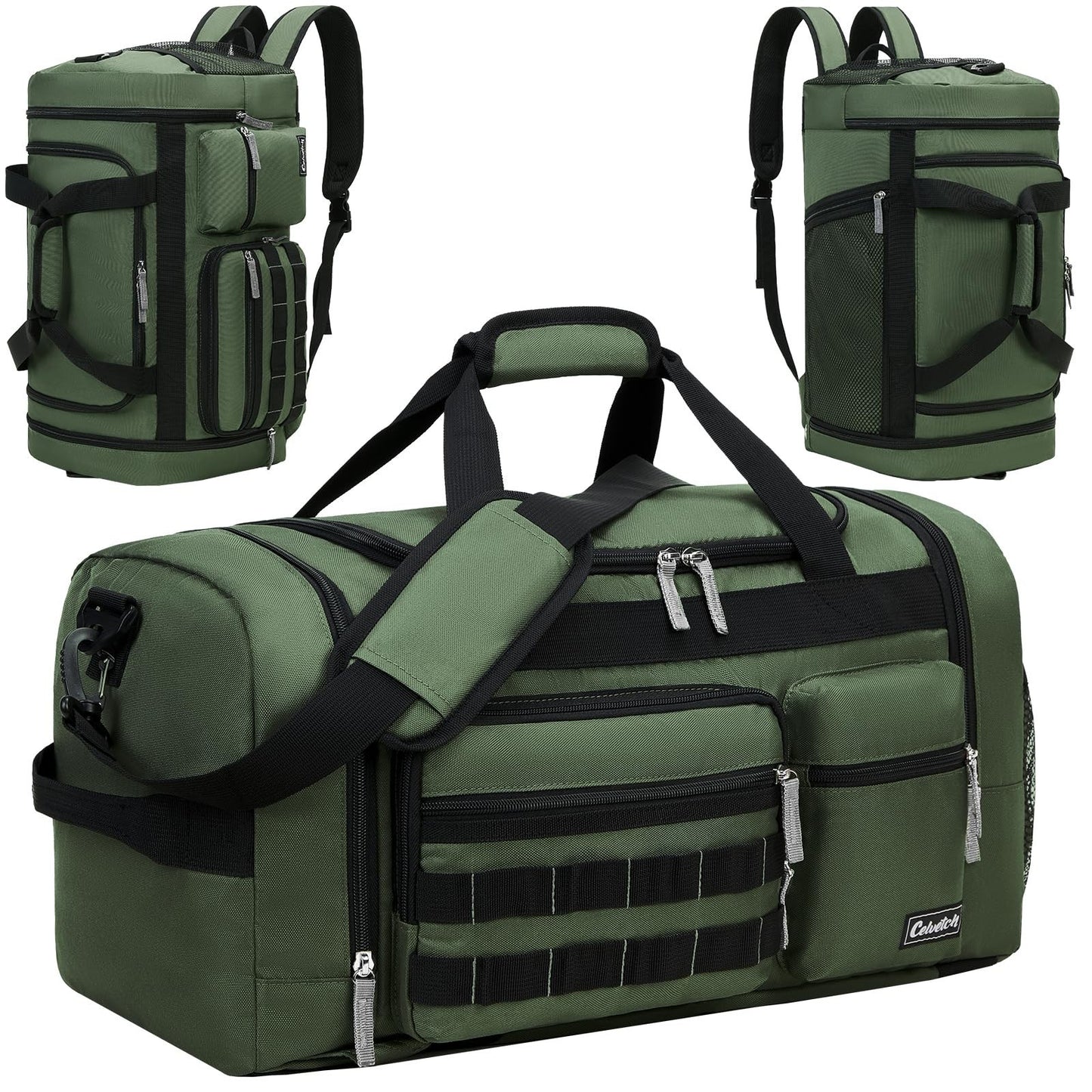 3-in-1 Gym Bag for Men & Women, 39L Sports Duffel, Weekender Backpack with Wet P1