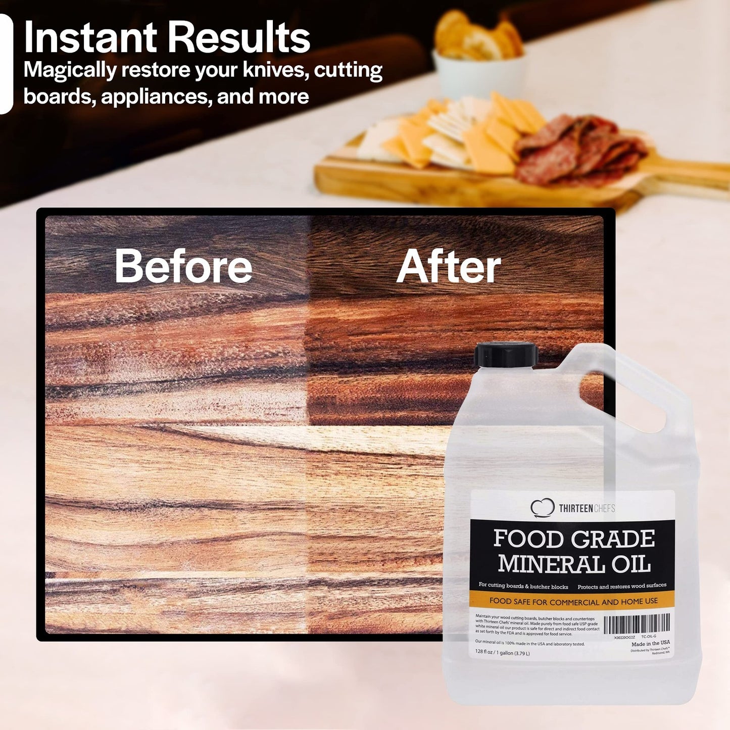 Food Grade Mineral Oil Gallon (128oz)   NSF Certified for Cutting Boards & Utens2