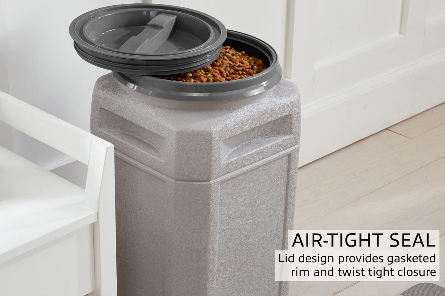 Airtight Dog Food Storage Container 13 Gal, Holds 54 lb - BPA-Free, Twist Lid, H2