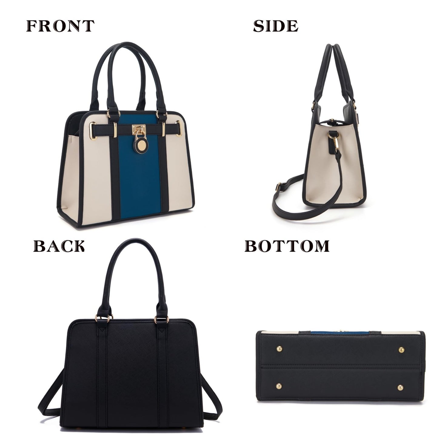 Stylish Structured Satchel Tote Handbag Set for Women with RFID Wallet - Fashion2