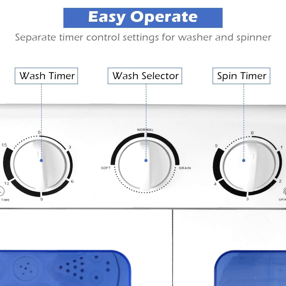 Compact Twin Tub Washing Machine 20lbs Mini Washer & Spinner   Portable Laundry3