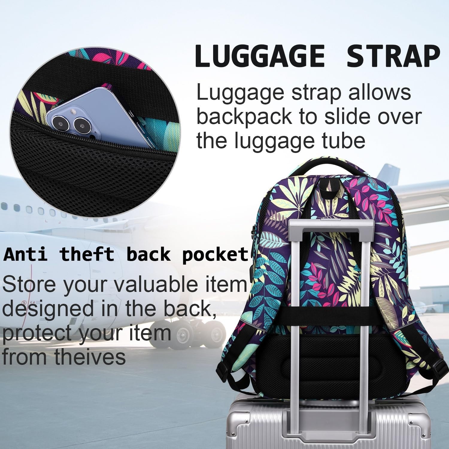 Slim Anti Theft Laptop Backpack for Business Travel & College   Stylish & Durabl6