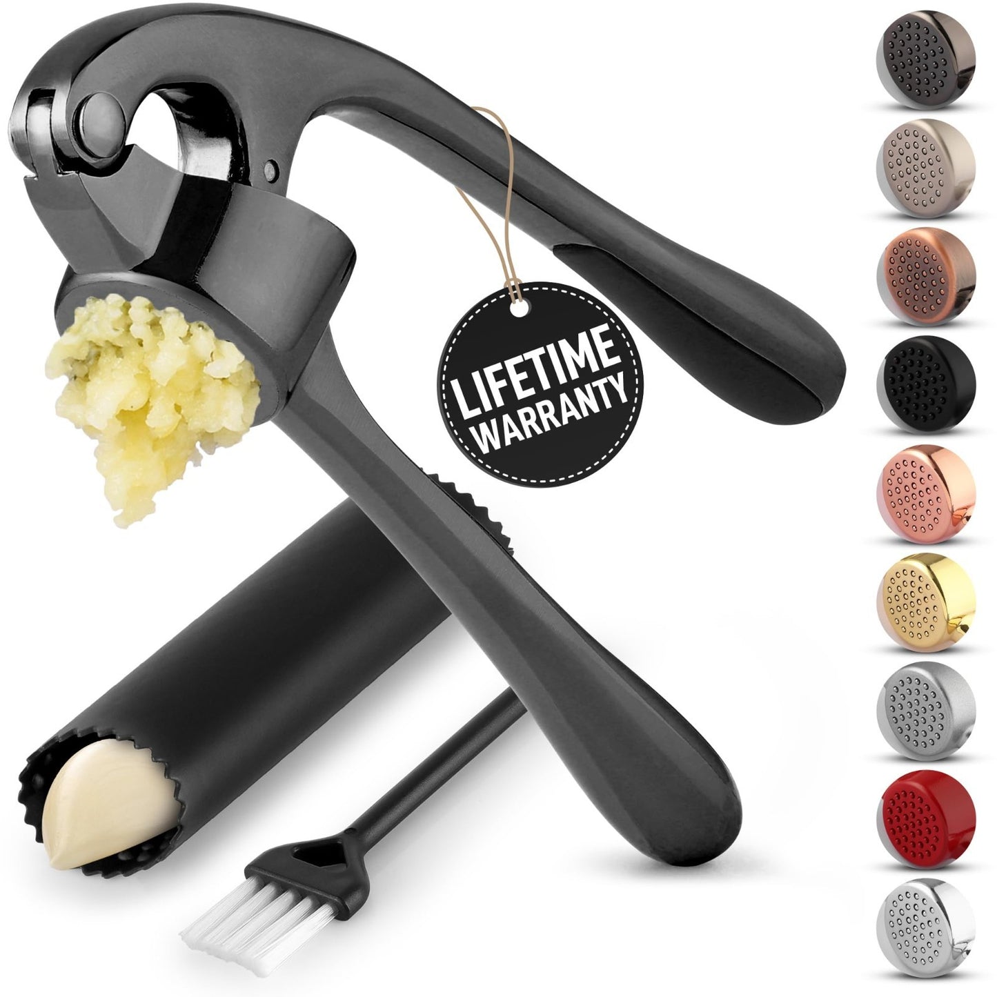 Premium Garlic Press Set   Rust Proof Mincer Tool, Easy Squeeze, Ergonomic Handl1