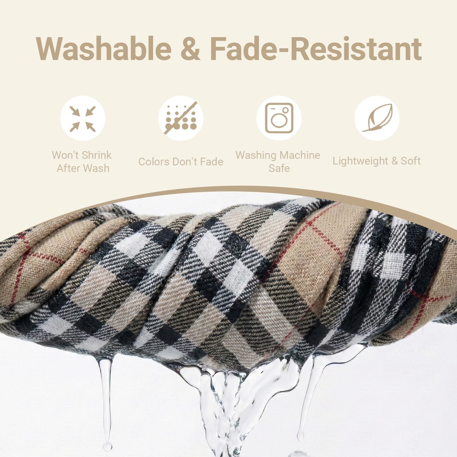10 Yards Plaid Gingham Fabric, Checkered Poly-Cotton Material for Crafts & DIY D4