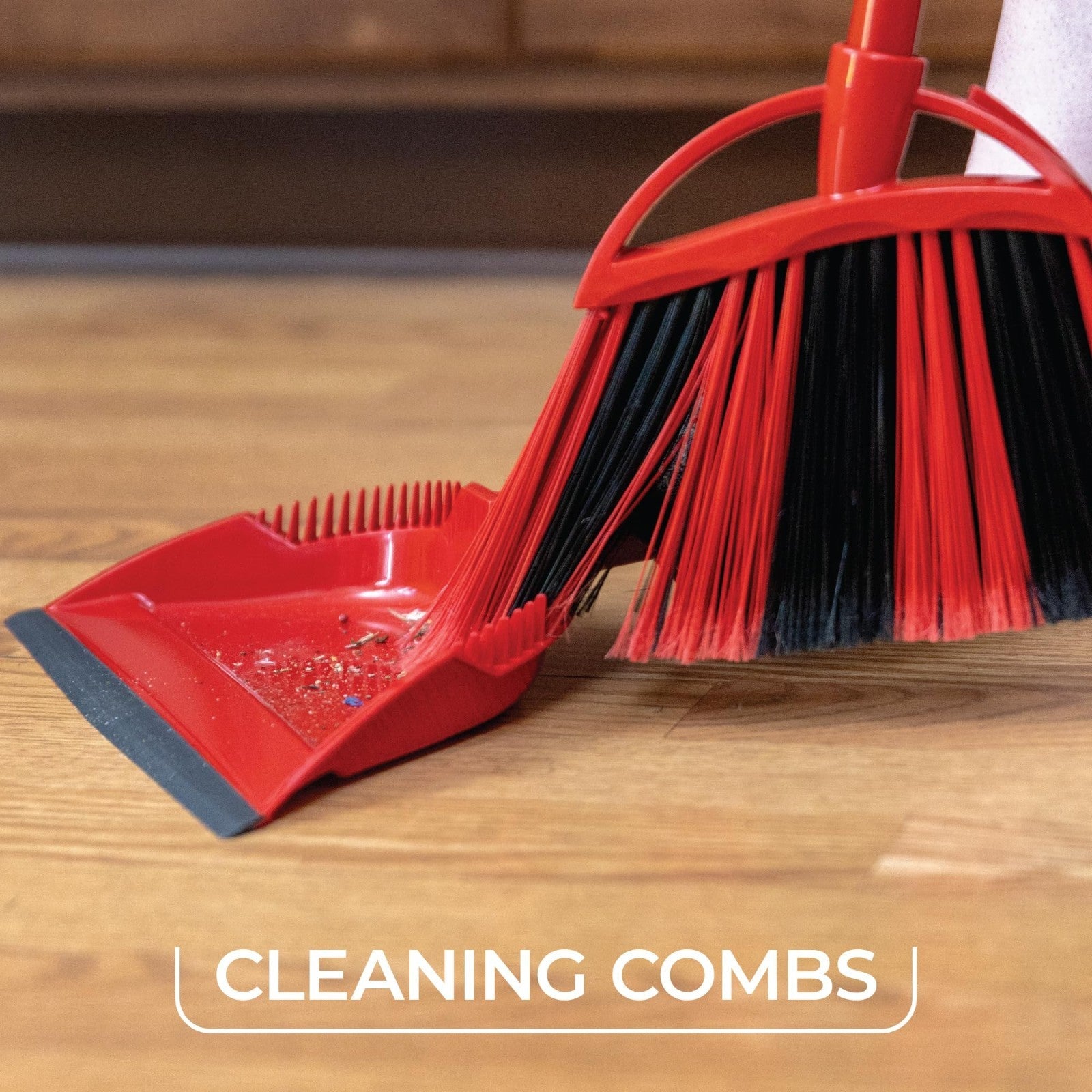 Sweep Broom & Step-On Dustpan Set | Wave Bristles for 99% Dirt Removal | Lightwe2