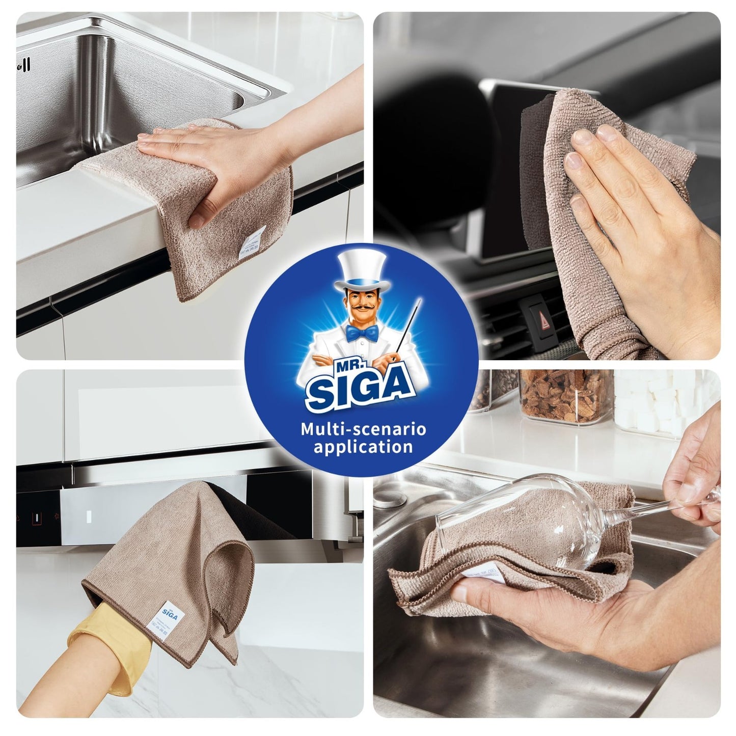 12 Pack Streak-Free Microfiber Cleaning Cloths - Ultra-Absorbent Towels for Home6