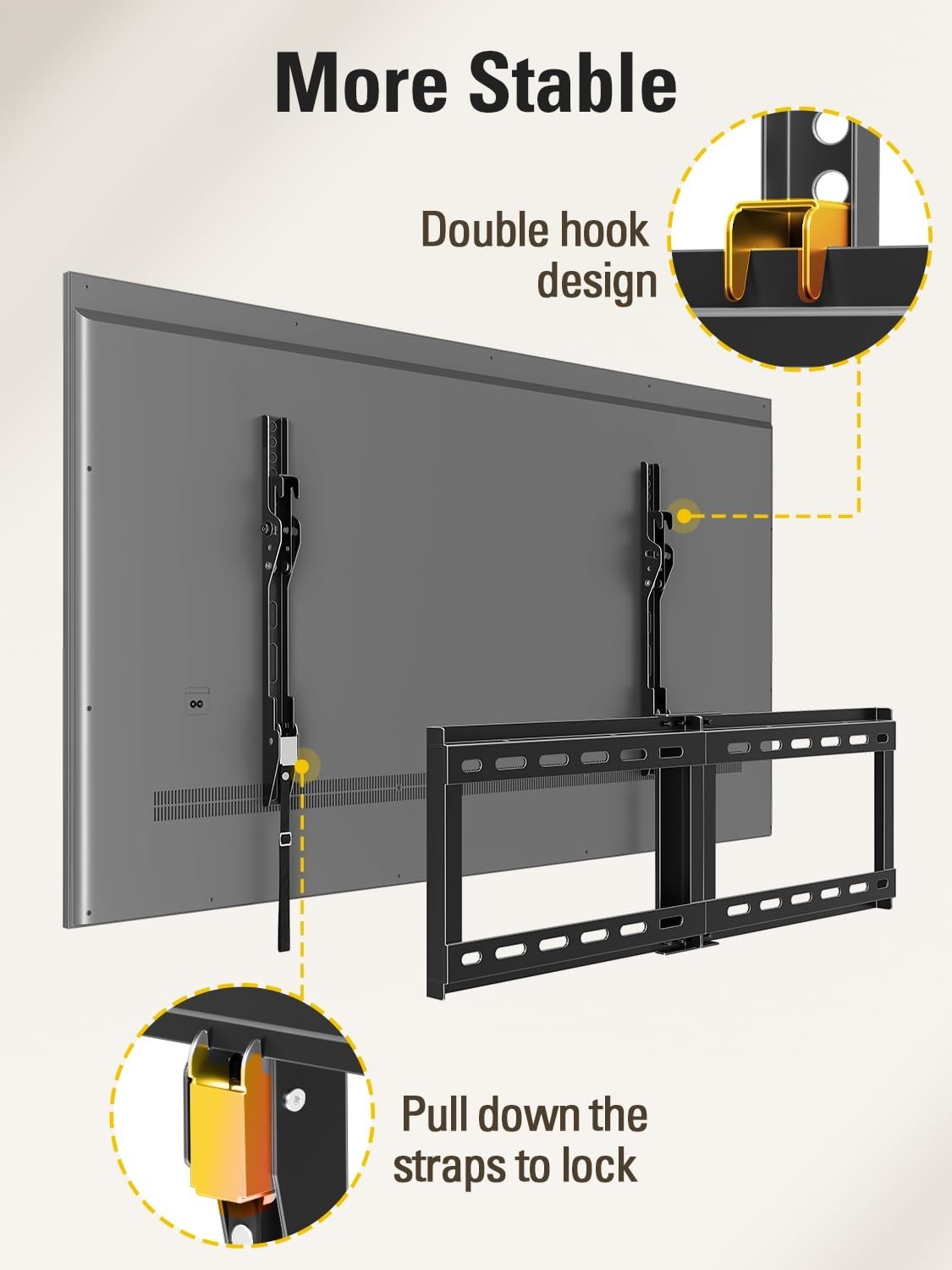 Universal Tilt TV Wall Mount for 37 90 Inch TVs, Low Profile, 132lbs Capacity, V4