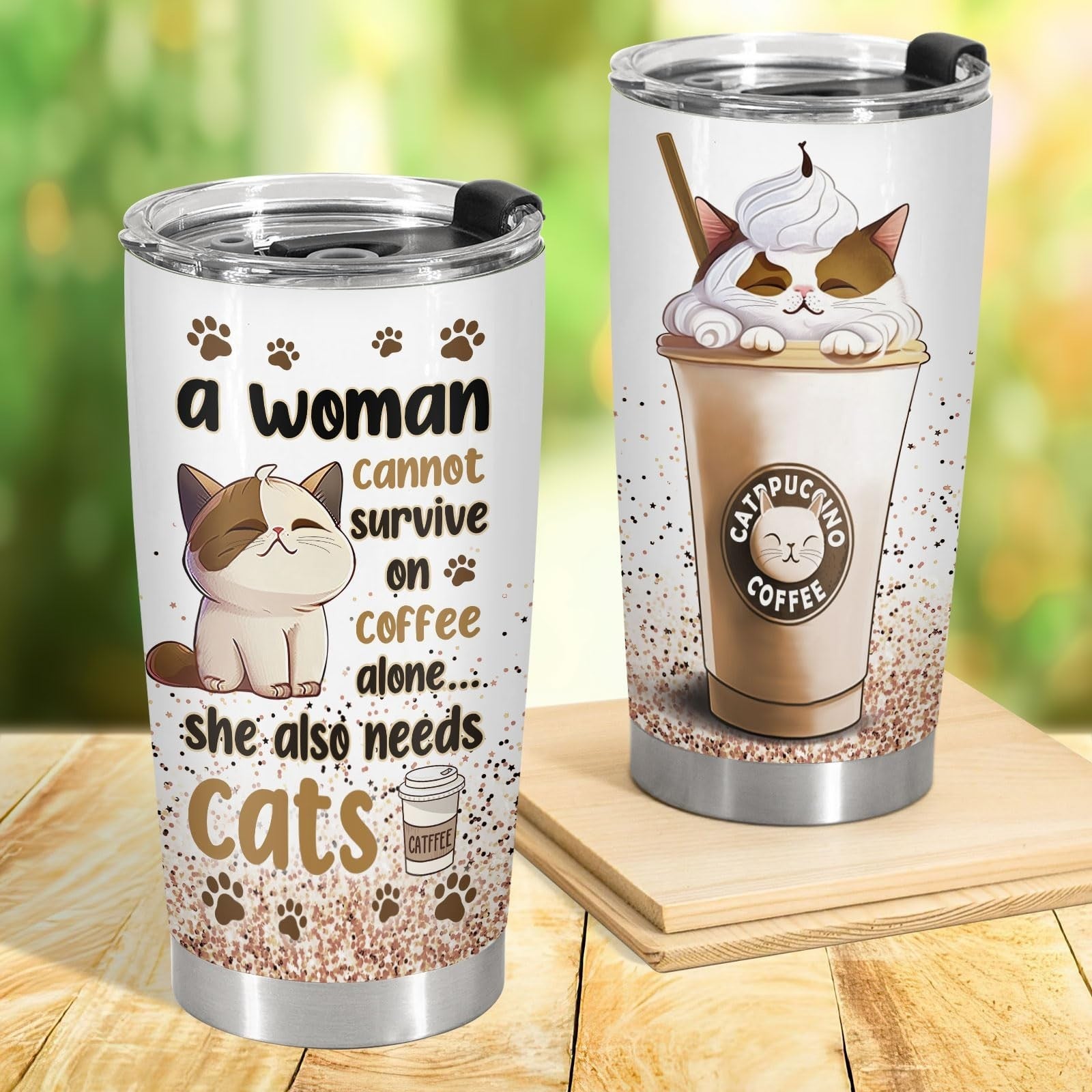 Funny Cat Mom Travel Mug 20oz   Cute Coffee Tumbler Gift for Cat Lovers & Friend5
