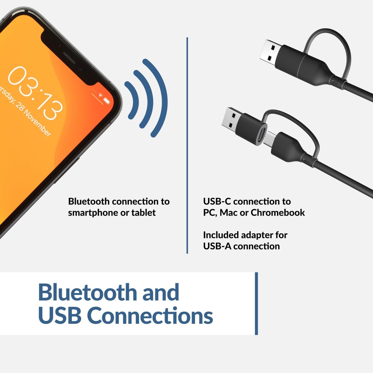 USB & Bluetooth Speaker Bar, 20W PC Speaker with Speakerphone, Clamps to Monitor3