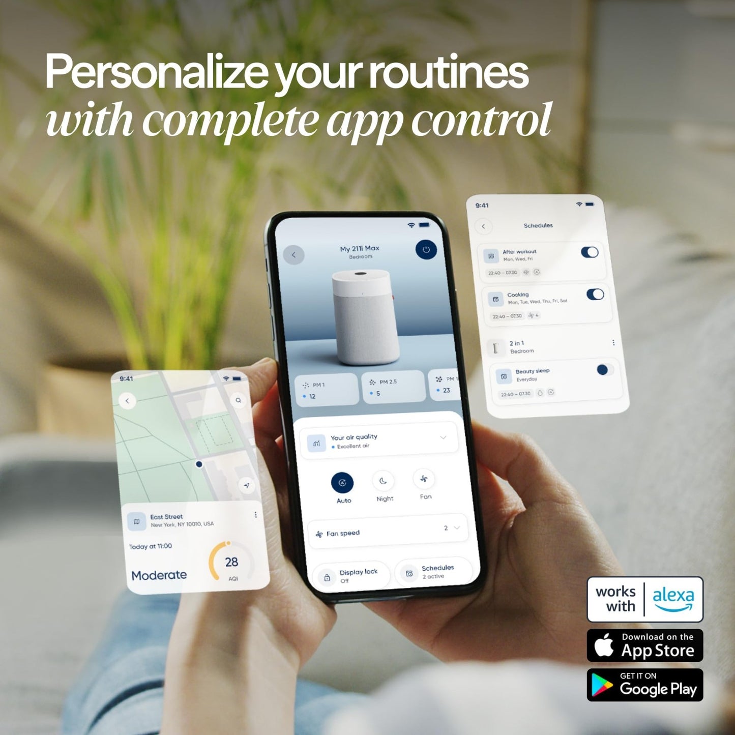 Smart Air Purifier for Large Rooms up to 3,235 Sq Ft, HEPASilent, WiFi, Quiet, P9