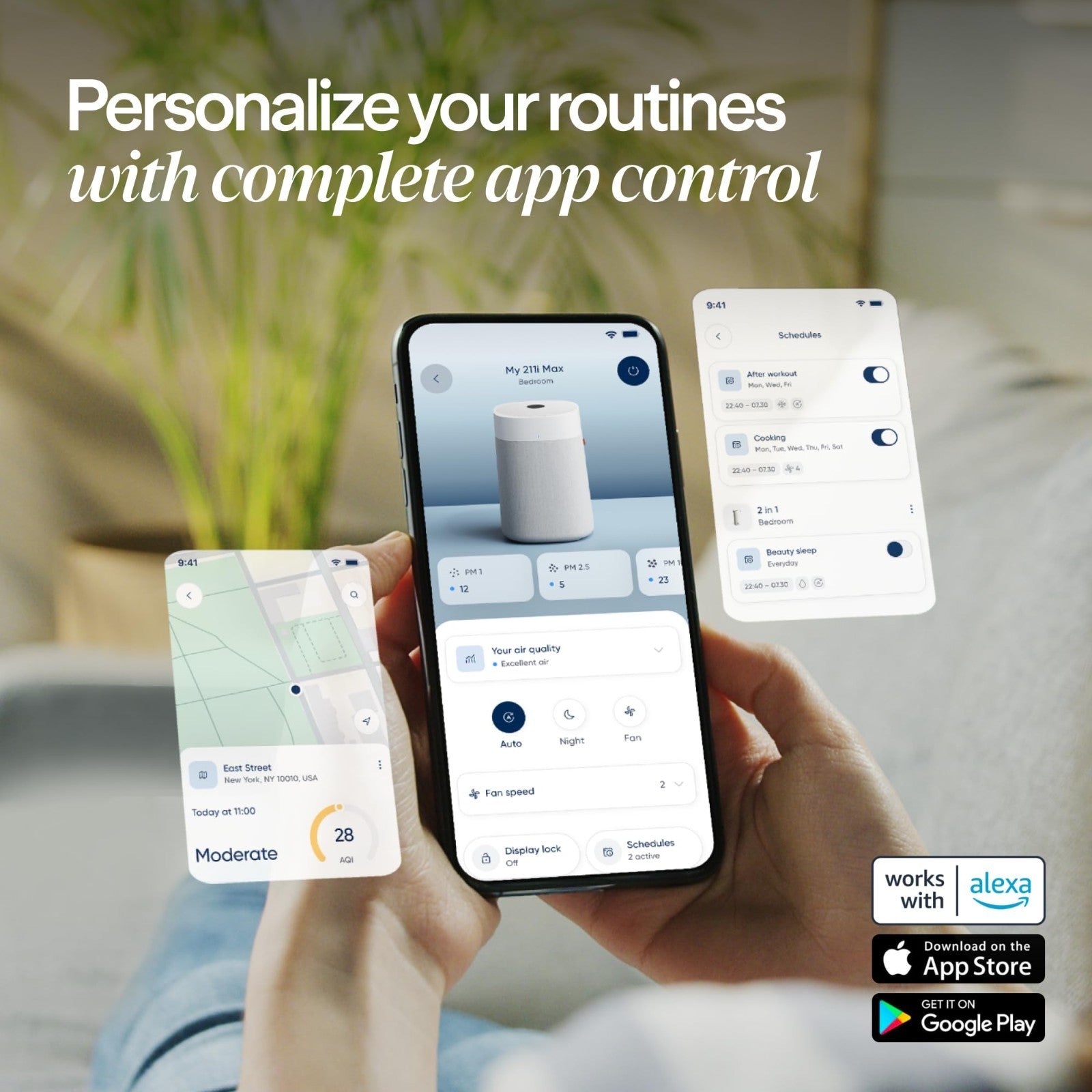 Smart Air Purifier for Large Rooms up to 3,235 Sq Ft, HEPASilent, WiFi, Quiet, P9