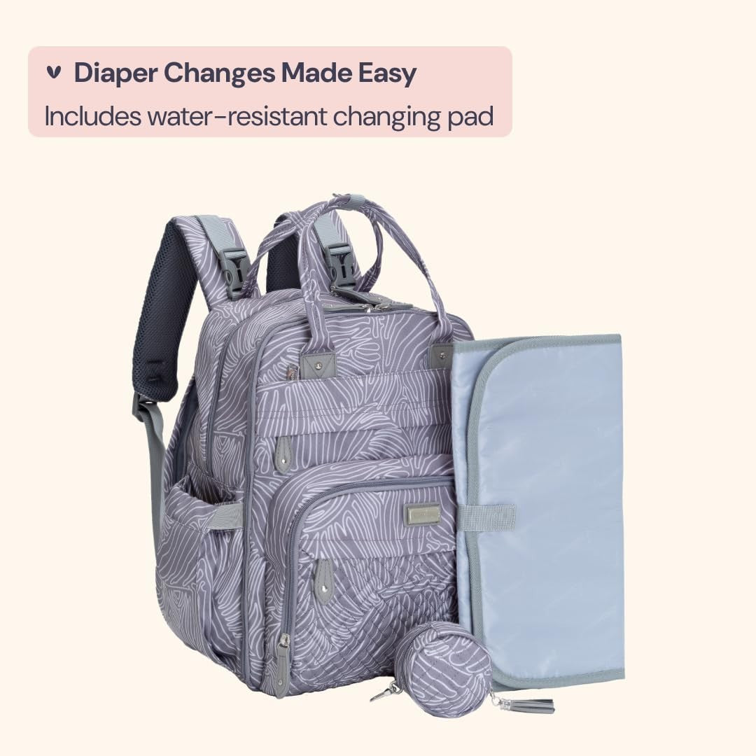 Multi Function Water Resistant Diaper Bag Backpack   Baby Travel Tote, Changing6
