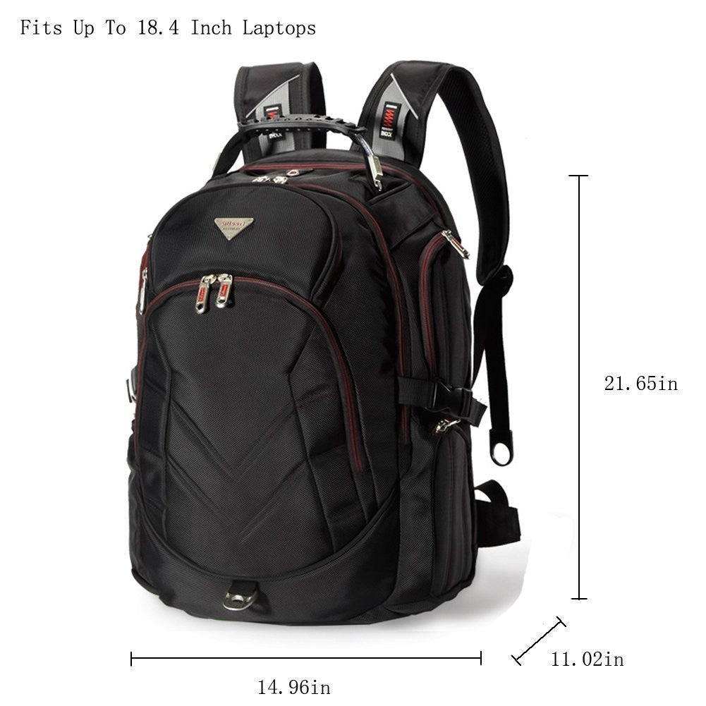 Large 18.4" Laptop Backpack for Gaming Laptops   Fits Dell, Asus, MSI, HP   Blac2