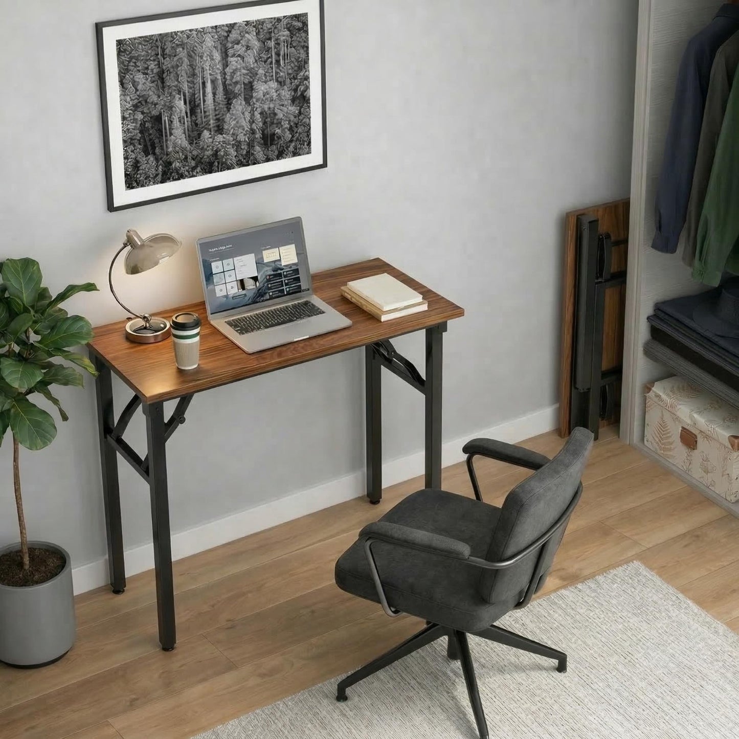 Compact Folding Laptop Desk – 35.8" Portable Table for Small Spaces, No Assembly11