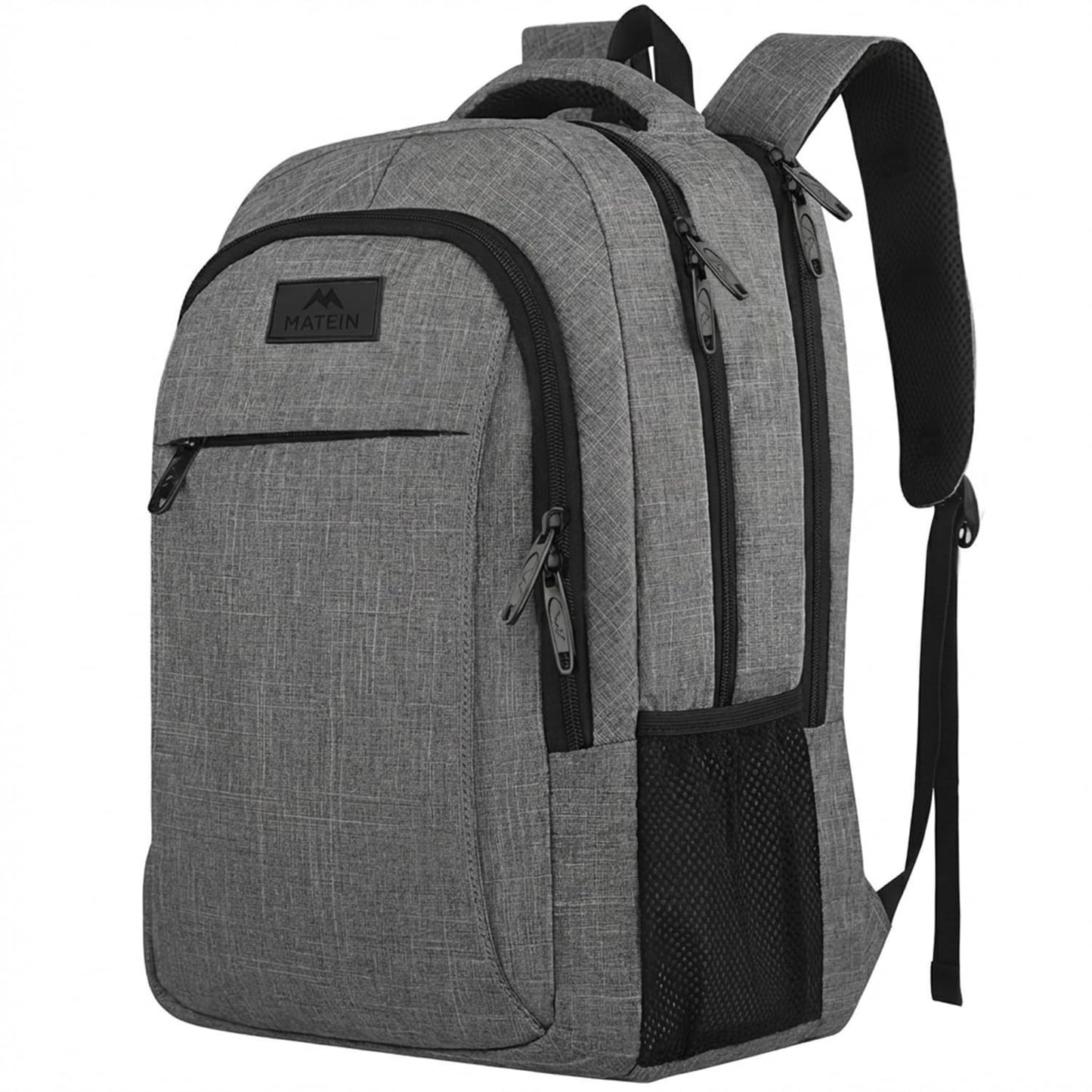 Spacious 15.6" Travel Laptop Backpack   College School Computer Bag, Grey10