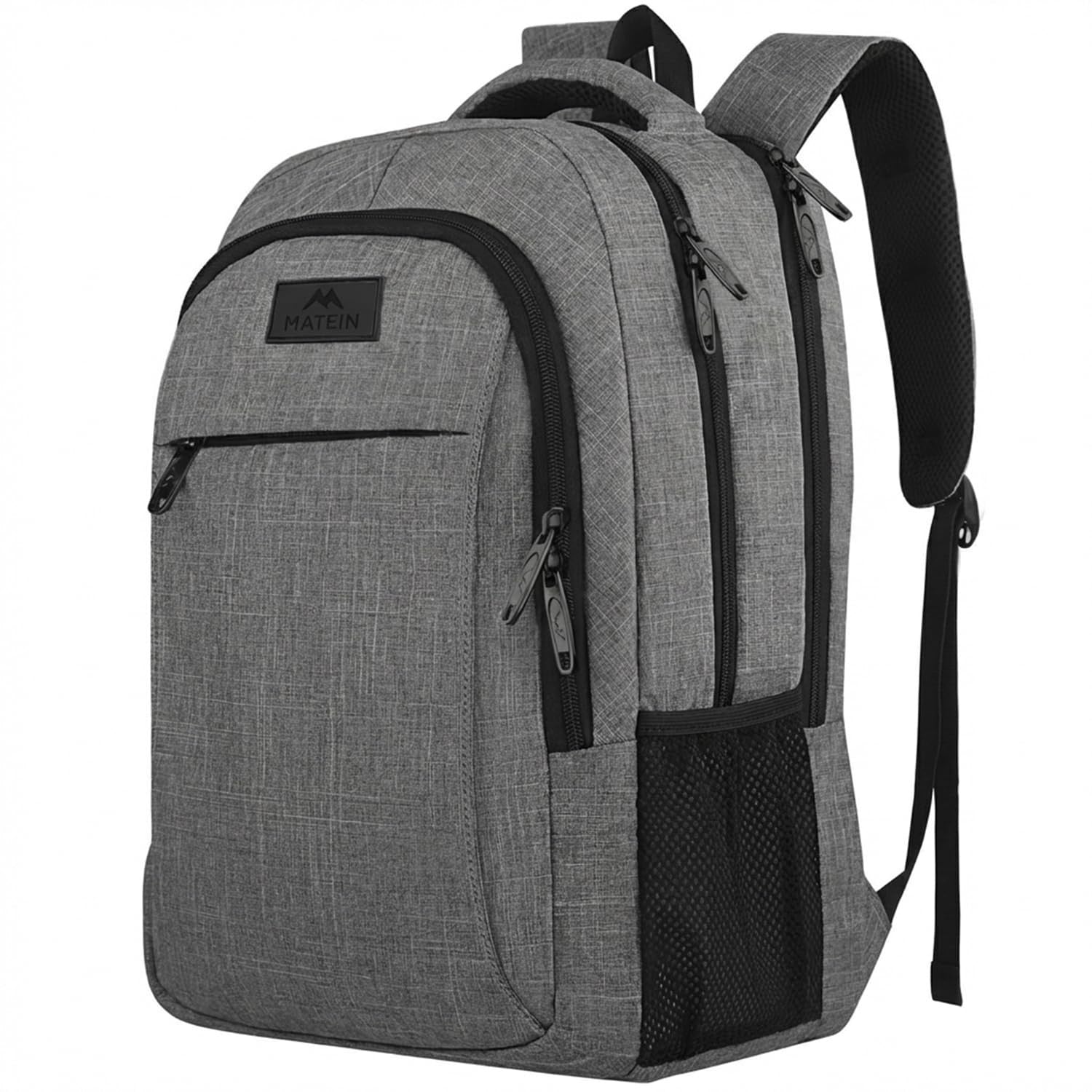 Spacious 15.6" Travel Laptop Backpack   College School Computer Bag, Grey10