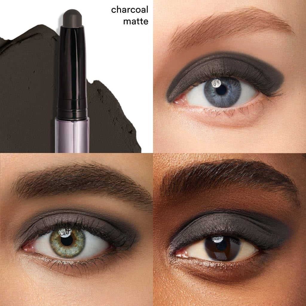 Crème-to-Powder Eyeshadow Stick - Charcoal Matte, Long-Lasting, Easy Application2