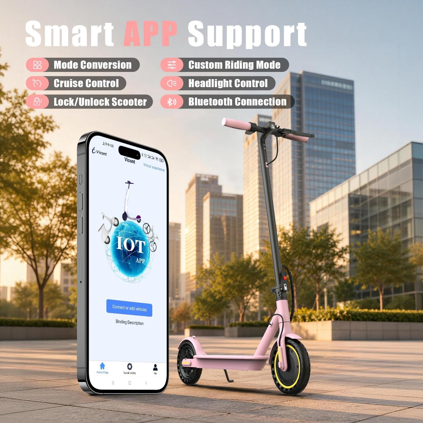 Powerful Electric Scooter 500W/350W Motor, 19MPH Speed, 16-27 Miles Range, Foldi4
