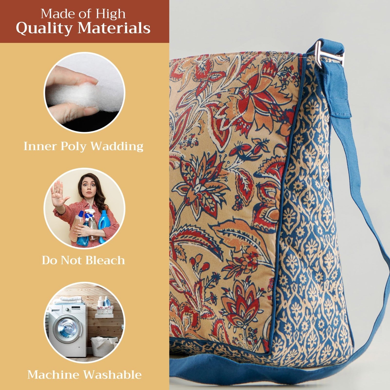Stylish Cotton Shoulder Bag for Women   Chic Handbag, Versatile Tote, Everyday U3