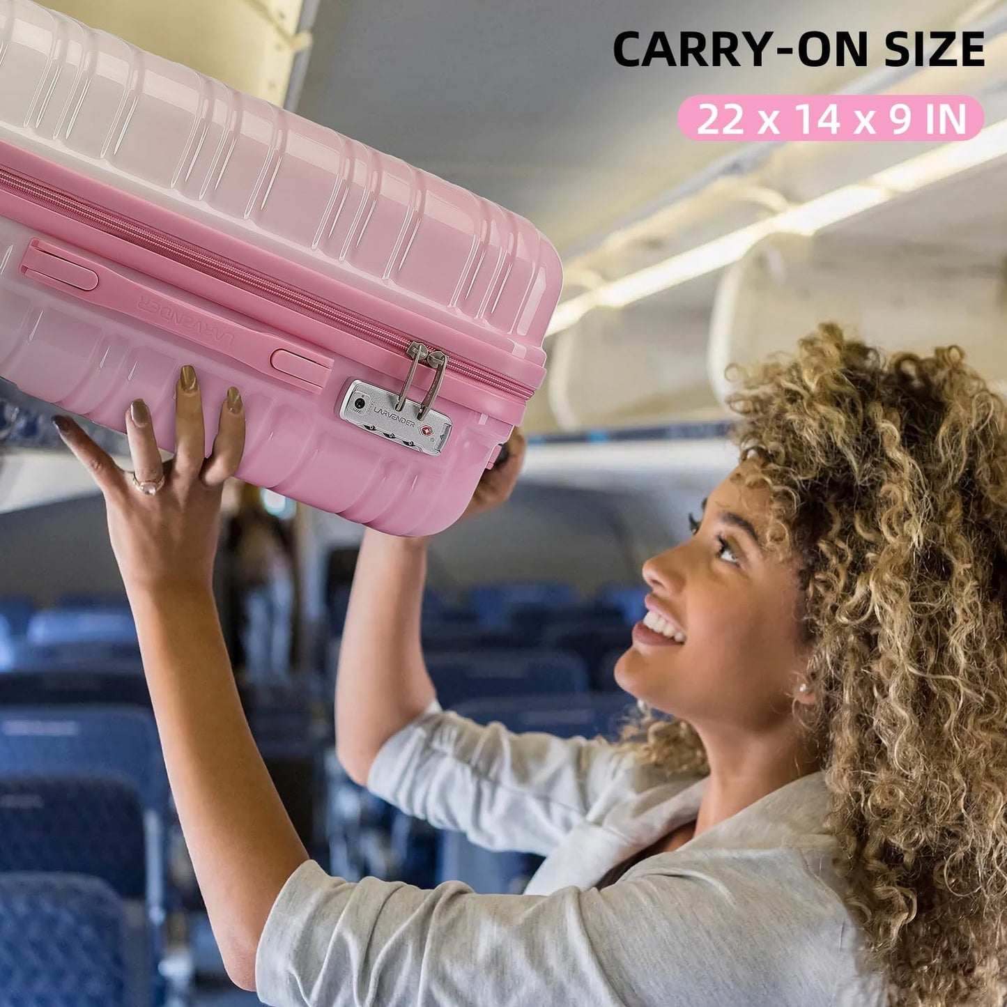 3-Piece Carry-On Luggage Set, 20in Hardshell Suitcase, Lightweight, TSA Lock, Du2