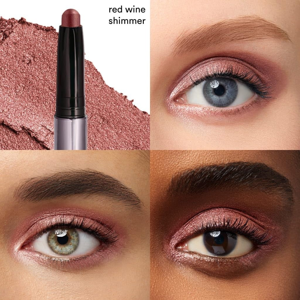 Crème-to-Powder Eyeshadow Stick - Red Wine Shimmer, Long-Lasting, Easy Applicati2
