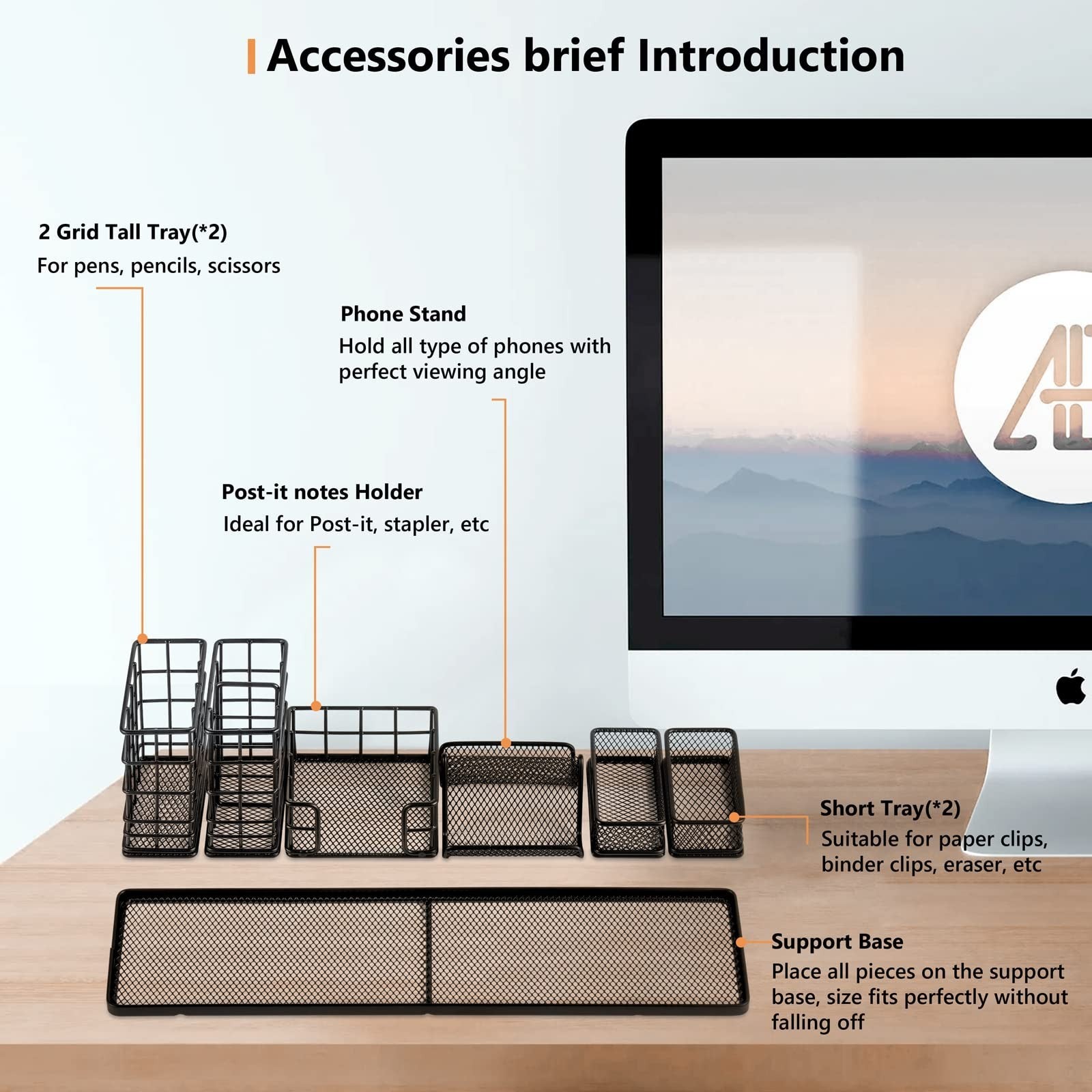 7 in 1 Desk Organizer & Accessories Set   Stylish Office Storage Solution2