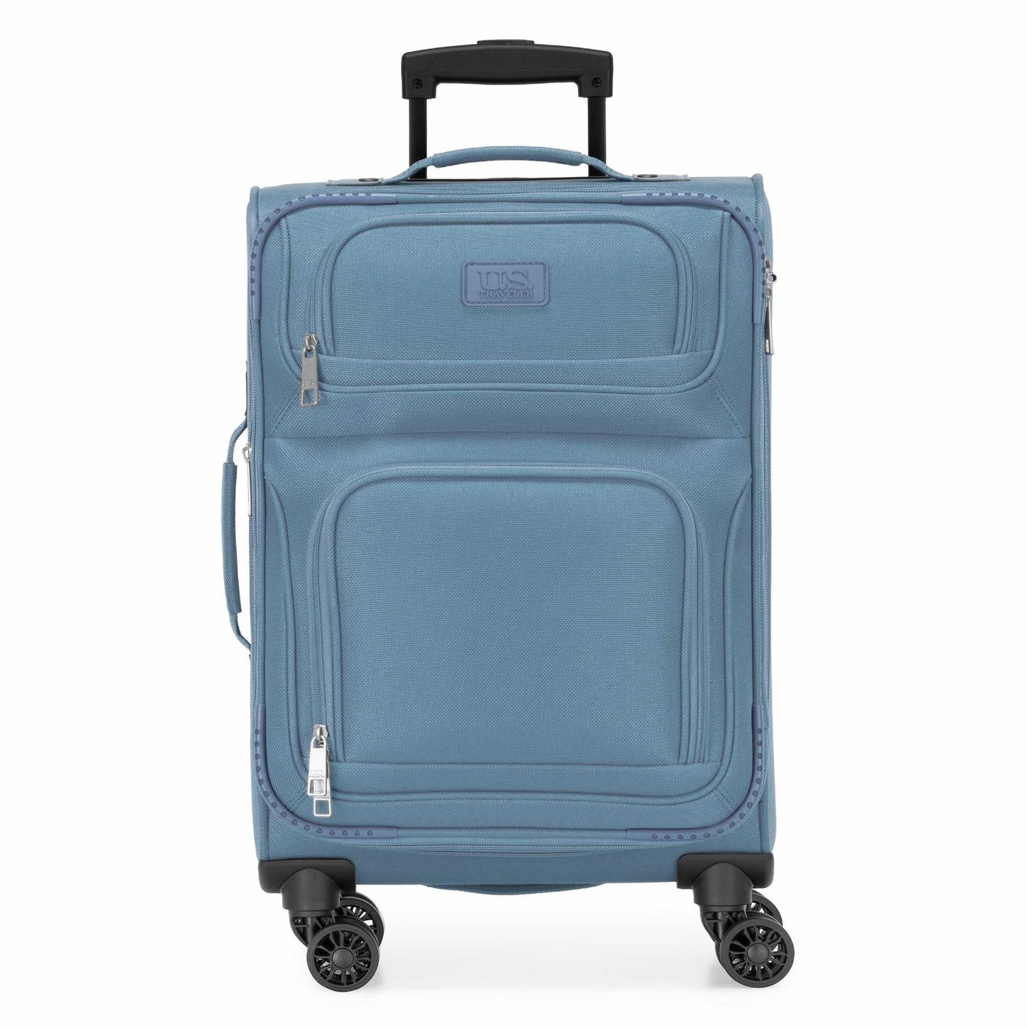 Lightweight Softside Rolling Carry-On Suitcase, 4-Wheel Travel Luggage, Light Bl2