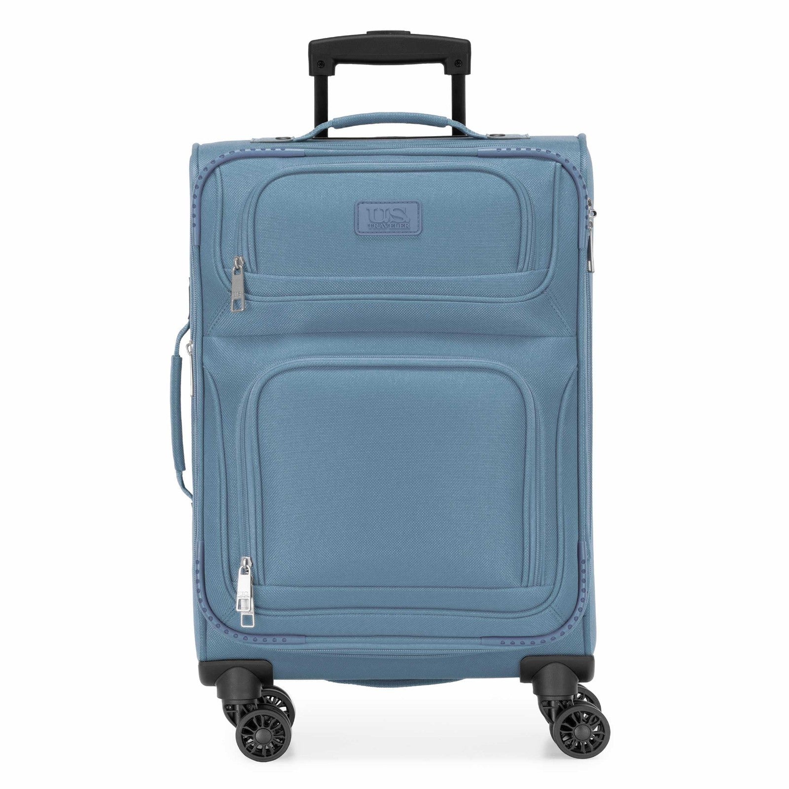 Lightweight Softside Rolling Carry-On Suitcase, 4-Wheel Travel Luggage, Light Bl2