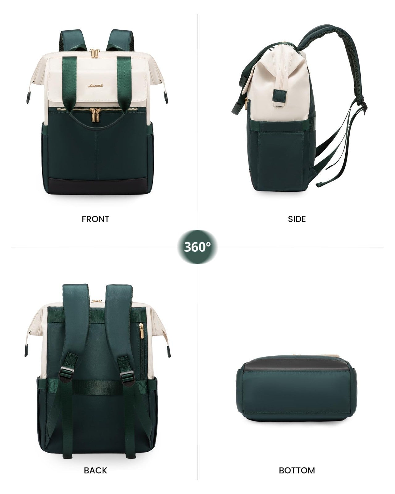 Stylish 15.6" Laptop Backpack for Women, USB Port, Waterproof Travel Bag, 2PCS8