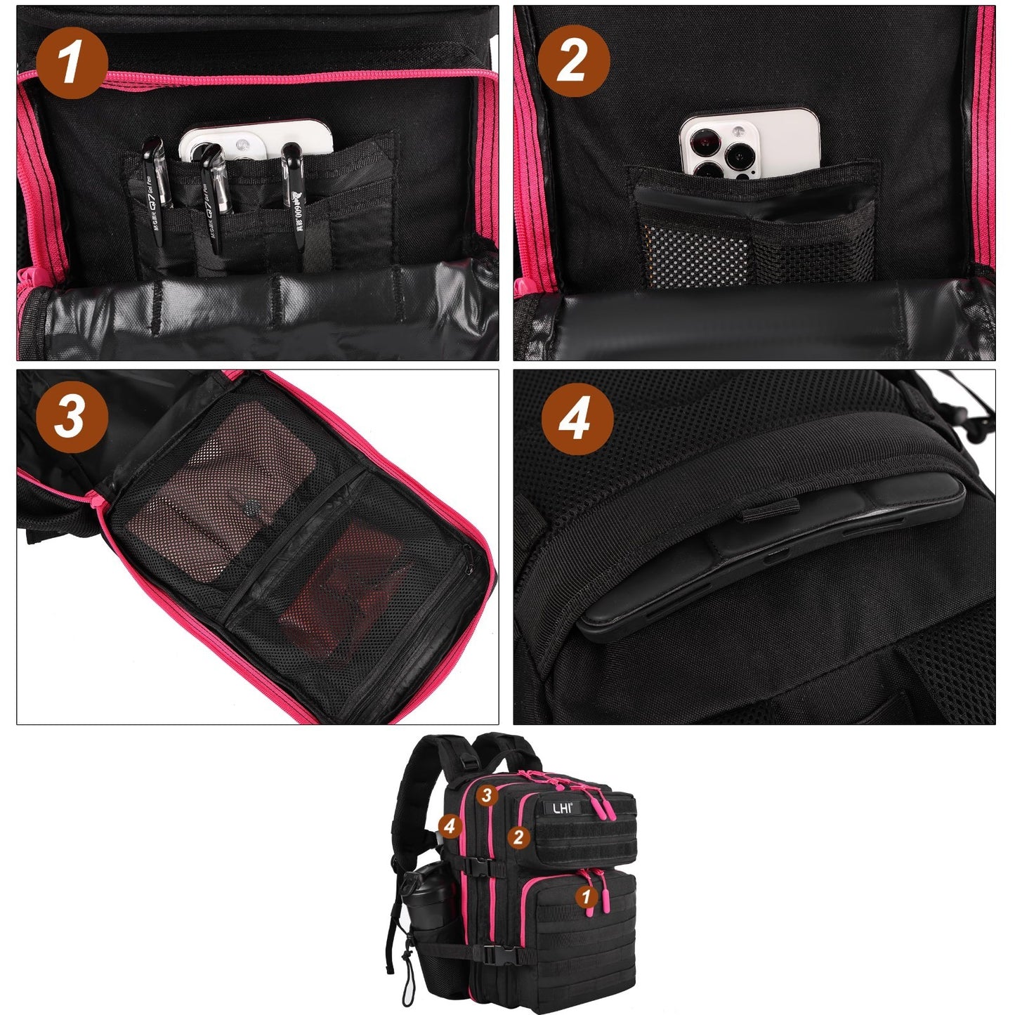 Tactical Military Backpack 25L/35L Army Assault Pack Rucksack with Water Bottle5