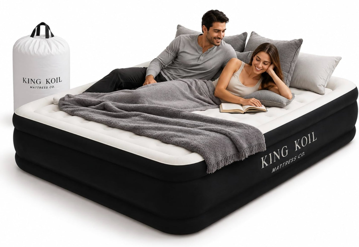 Cal King Air Mattress with Built in Pump, Inflatable Bed, Waterproof Top, 650lb7