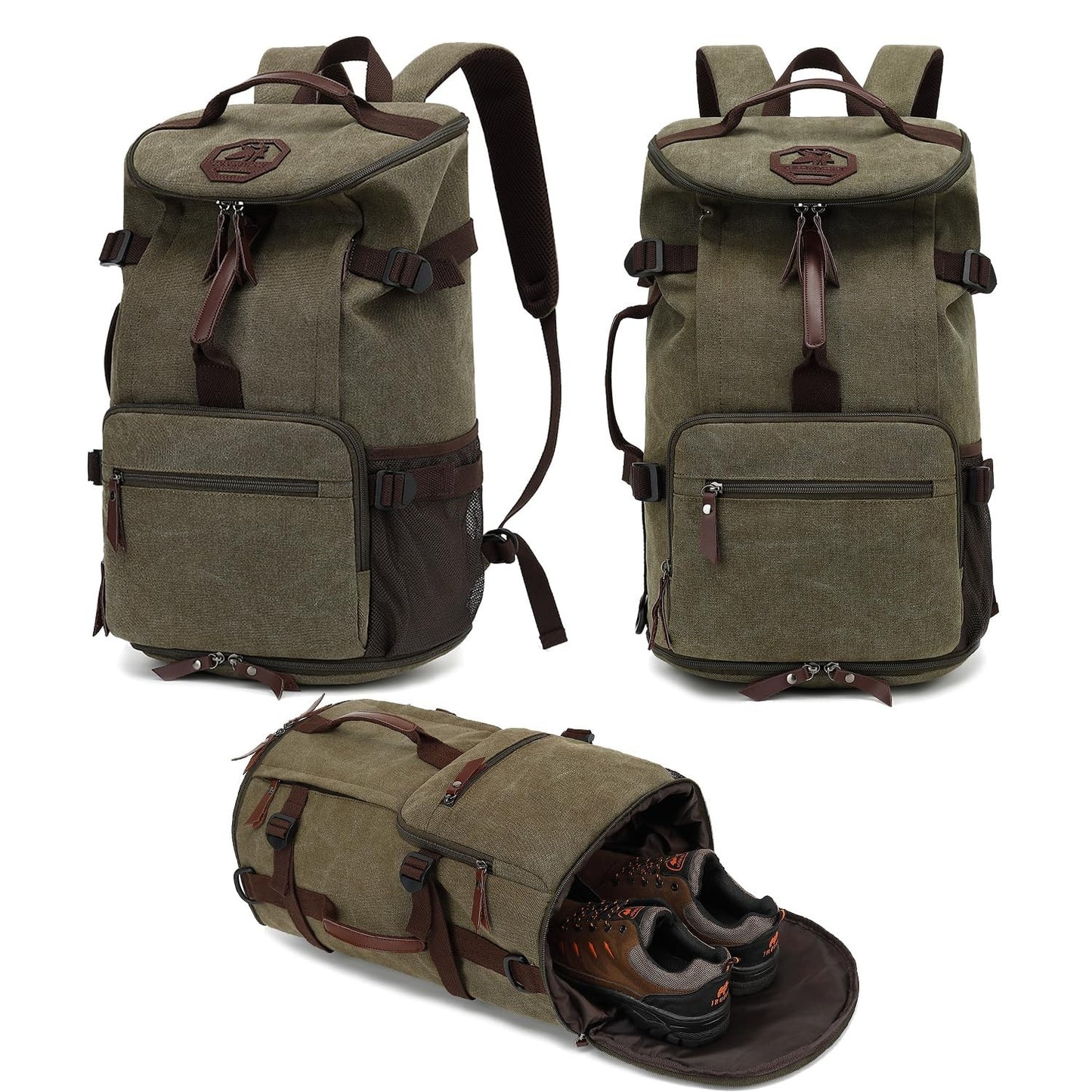 Waterproof Gym Duffel Backpack with Shoe Compartment, 4 Carry Methods, Sports &1