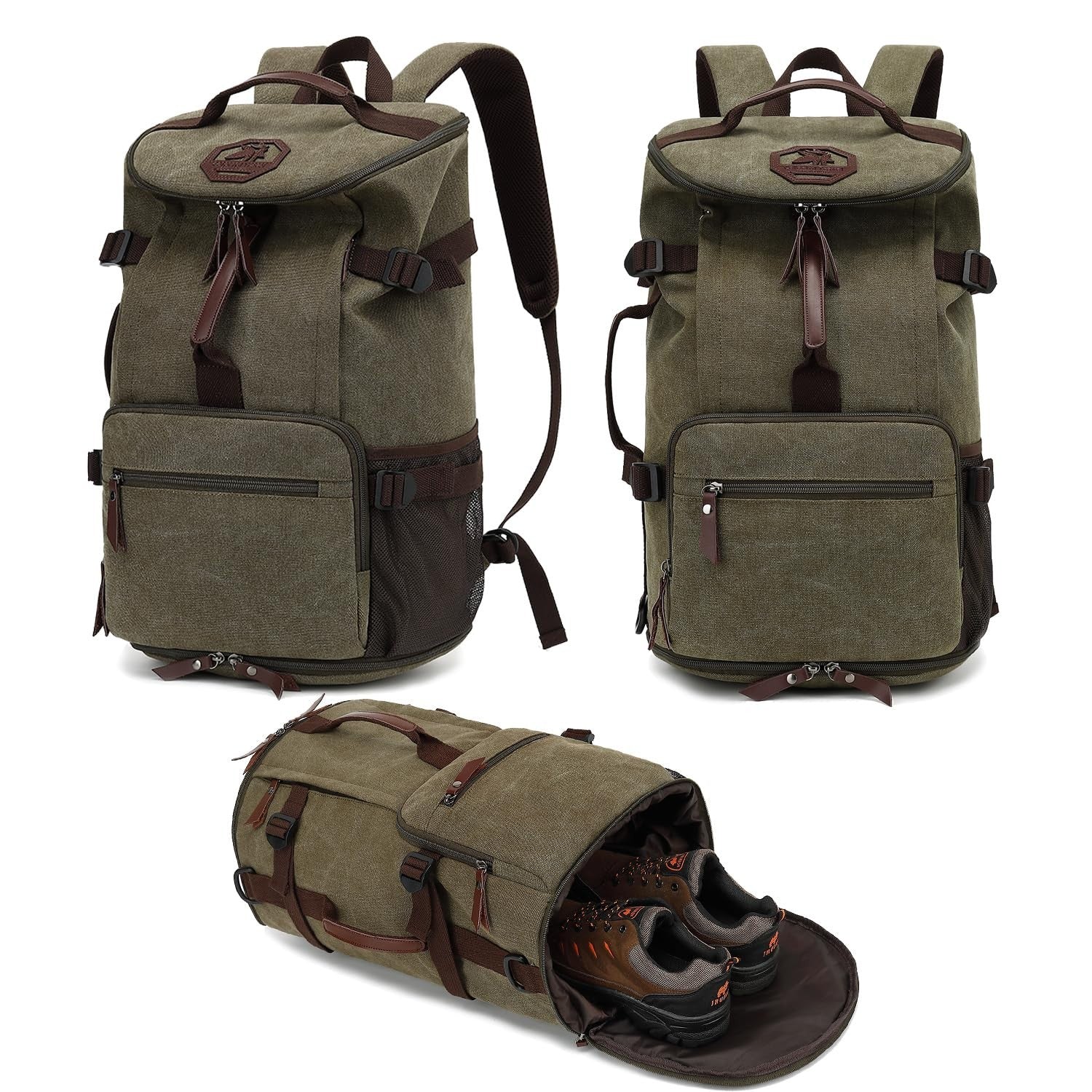 Waterproof Gym Duffel Backpack with Shoe Compartment, 4 Carry Methods, Sports &1