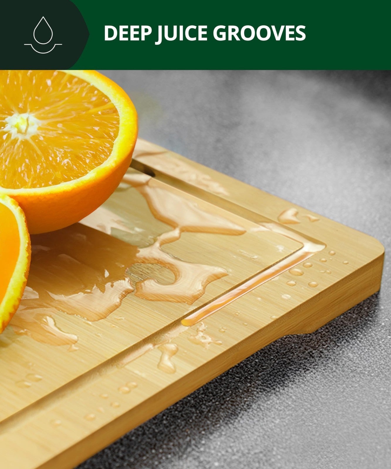 Wooden Cutting Boards Set   Bamboo Kitchen Prep & Serving Board with Juice Groov6